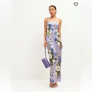Reformation Frankie Silk Dress Garden Soiree
